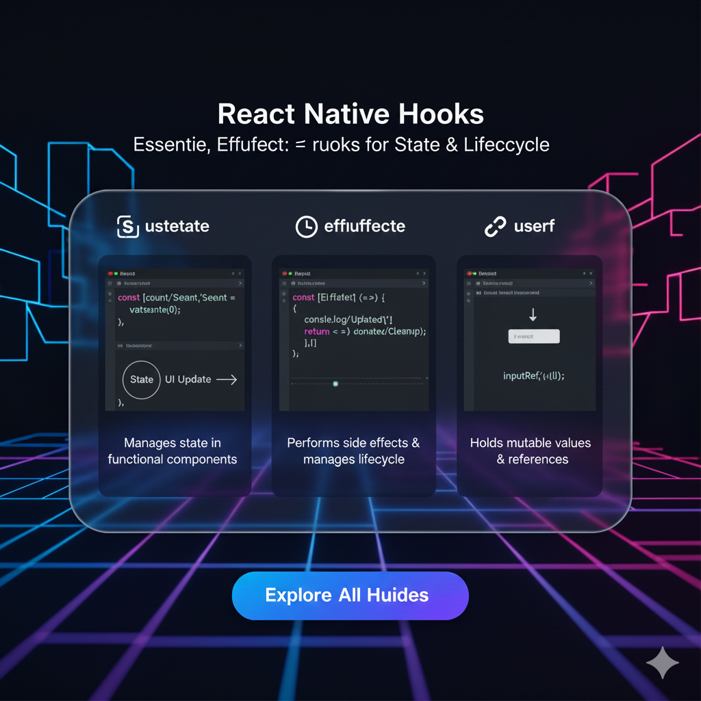  Master React Native Hooks: useState, useEffect, useRef Explained Like a Pro