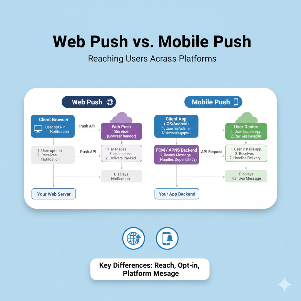 Web Push vs Mobile Push 2025: Key Differences & Best Practices for Engagement